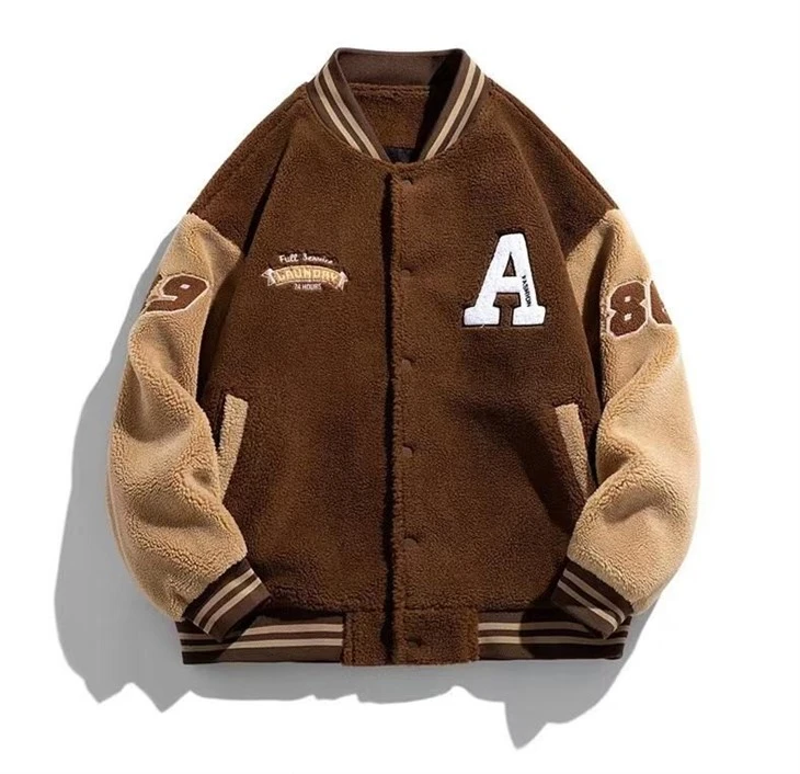 Ruda zomšinė Letterman striukė